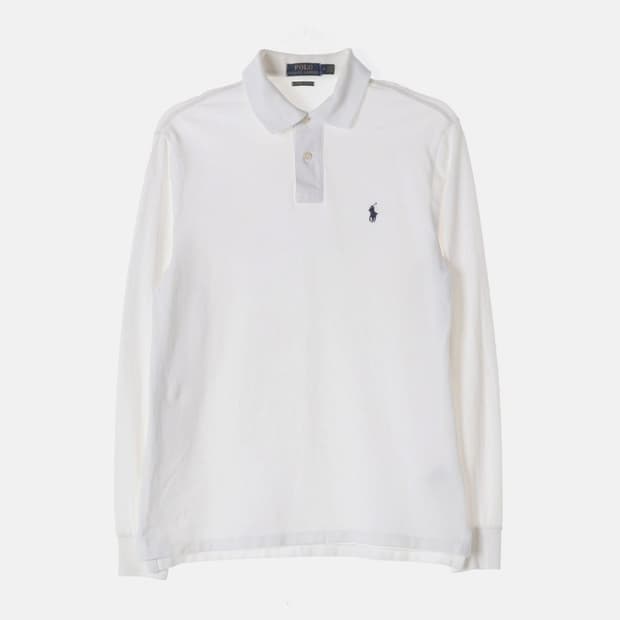 폴로 랄프로렌 커스텀 슬림핏 긴팔 피케 카라티 화이트 M