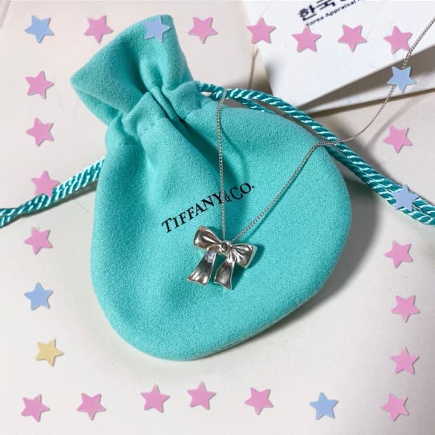 티파니 한정판 리본 목걸이