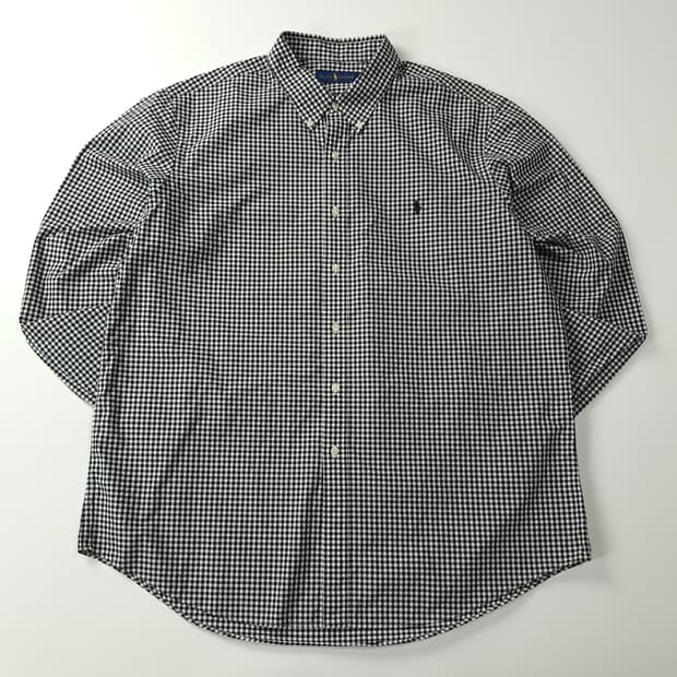 CJ062 2XL 폴로 블랙 모노 마이크로체크 셔츠 남방