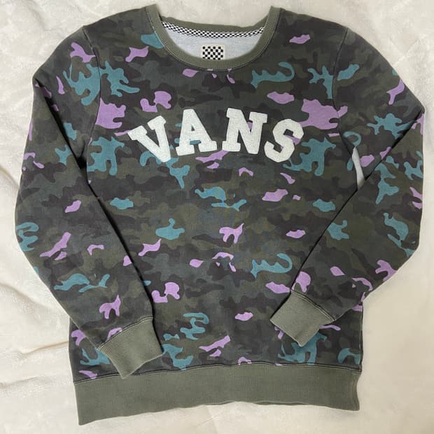 빈티지 반스 카모 맨투맨 vans