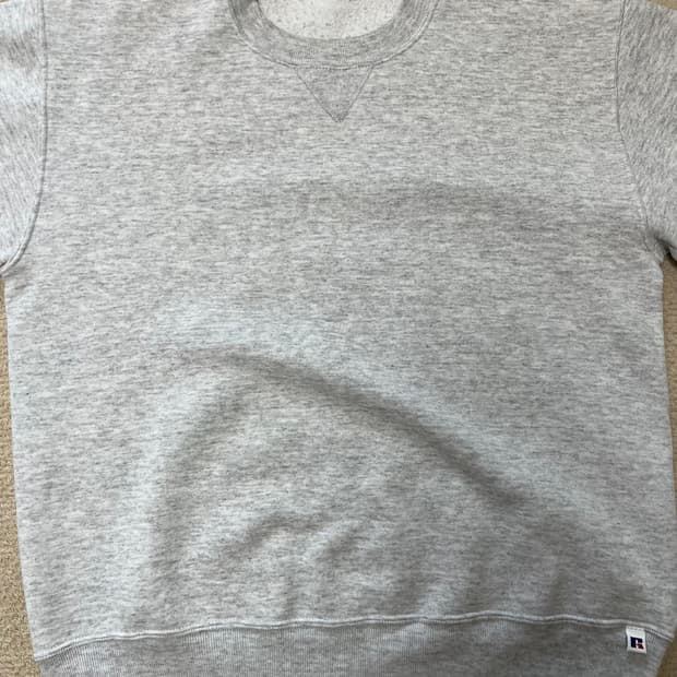 90s 러셀 스웻 셔츠 밝은 그레이 usa