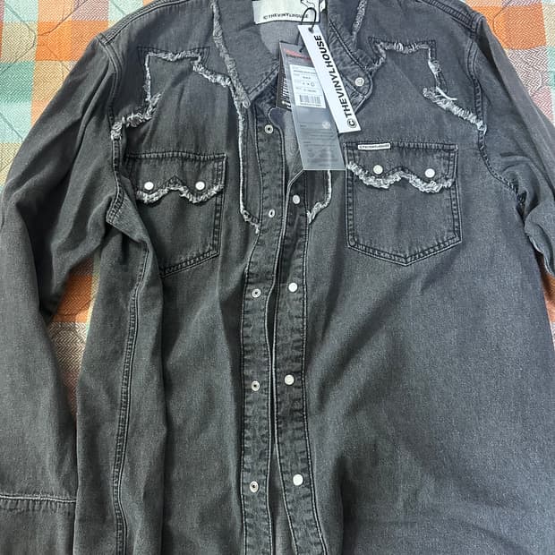 더바이닐하우스 Western denim shirt 블랙 L