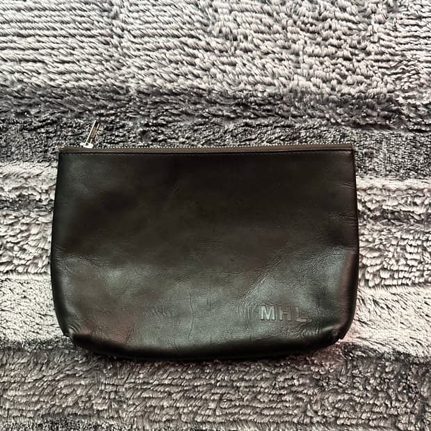 마가렛호웰 레더 파우치 블랙