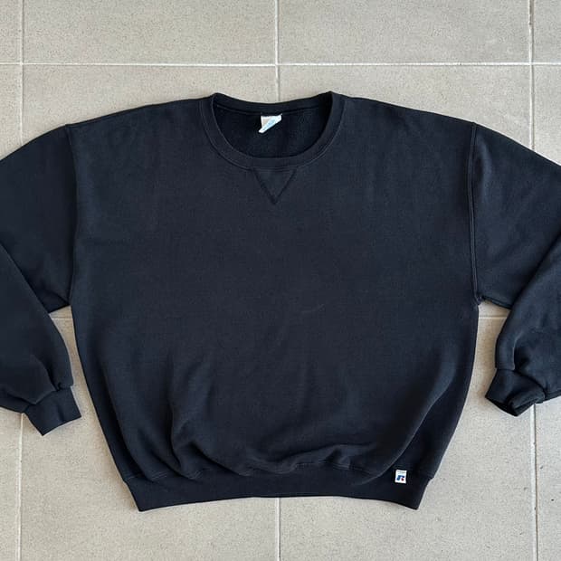 00s 빈티지 러셀 스웻셔츠 블랙 L