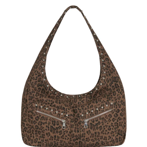 일리고 illigo 레오파드 스터드 호보백 숄더백