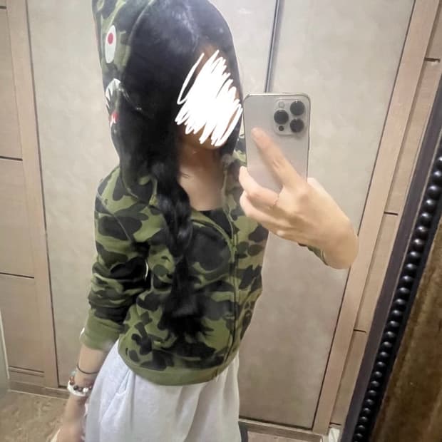 베이프 녹계 키즈 150 후드집업 (카모)