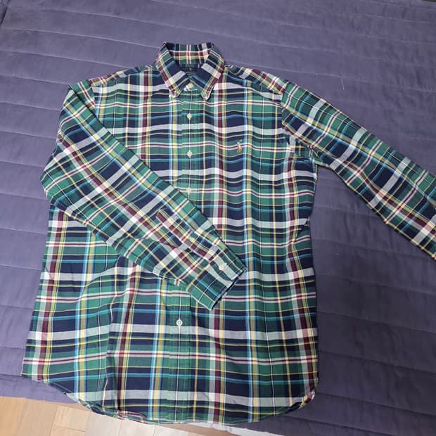 폴로 랄프로렌 코튼 셔츠 그린 체크 L