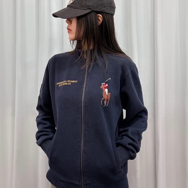 [M]폴로 랄프로렌 빅포니 치프키프 니트 집업 navy