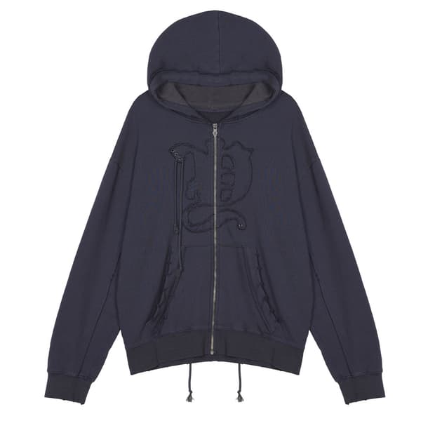 Yeel BACK TIE DETAIL ZIP-UP DARK GREY