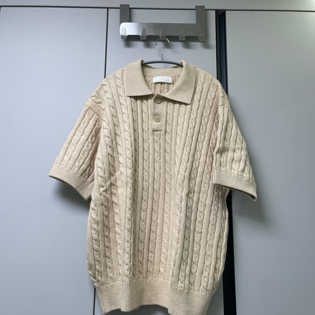 미나브 케이블 반팔 니트