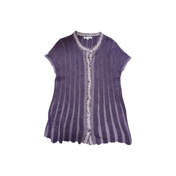 하구미 모리걸 반팔 레이어드 니트 일본 빈티지