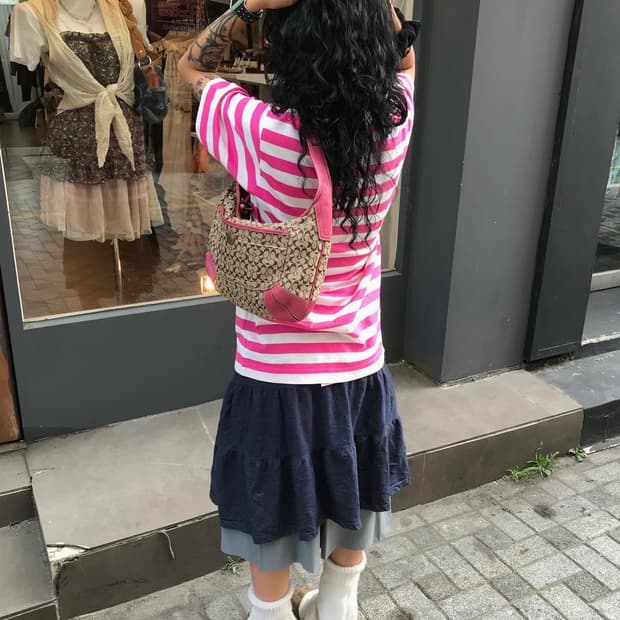 Bape Pink Stripe T-shirt