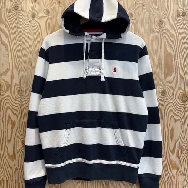 폴로 랄프로렌 스트라이프 후드 럭비티
