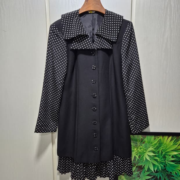 (타임세일)JPN 아나키걸 도트 블랙 원피스