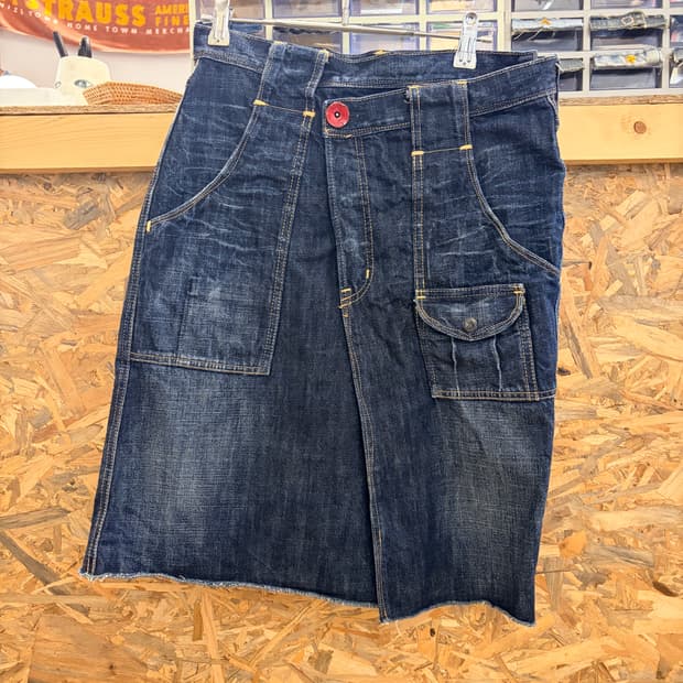 일본빈티지 데님 랩 스커트
