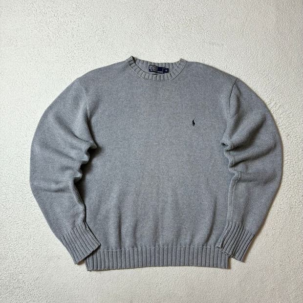 폴로 랄프로렌 00's 헤비코튼 로고 니트 PN7572