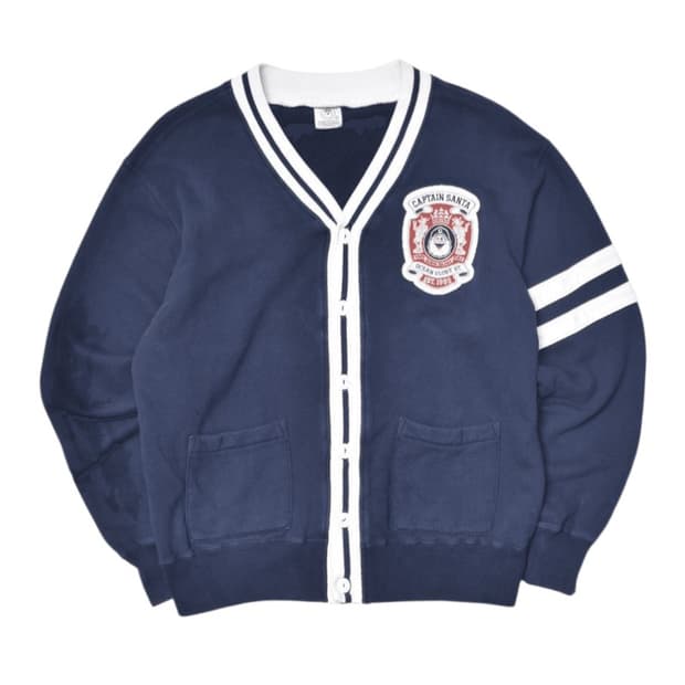 캡틴산타 빈티지 구제 와펜 라인배색 브이넥 가디건 M25070131