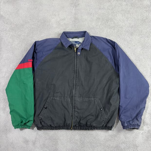 폴로 랄프로렌 90s 멀티 컬러 코튼 누빔 자켓