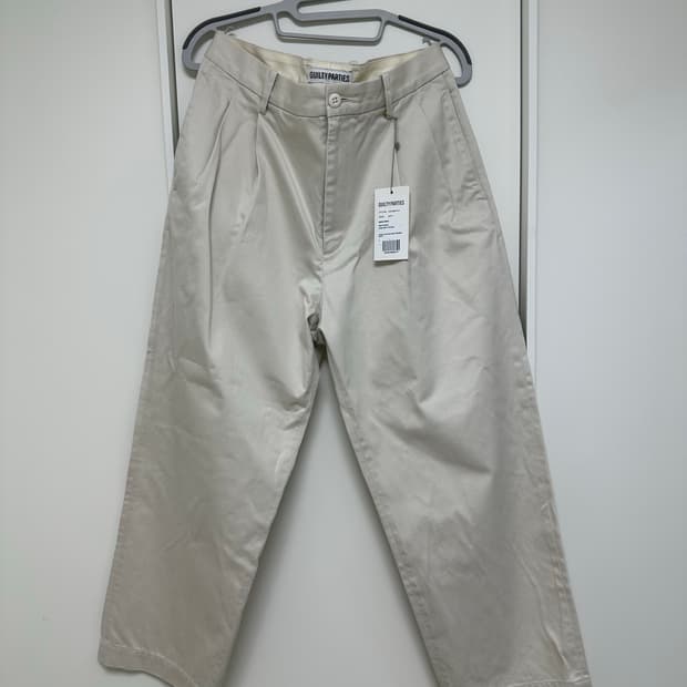 와코마리아 투턱 플리티드 치노 팬츠 L