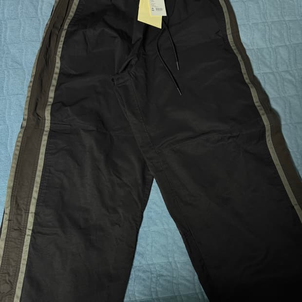 4) 폴리테루 정규 나일론 트랙 팬츠 트랙팬츠 블랙