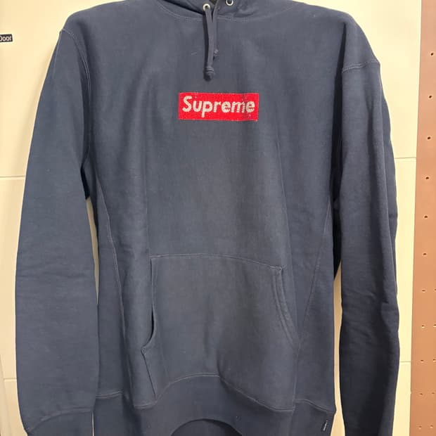 슈프림 스왈로브스키 박스로고 후디