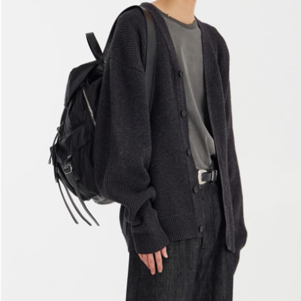 유스 Oversized Irregular Knit Cardigan M