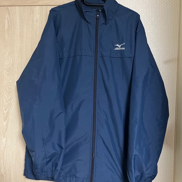 미즈노 네이비 백로고 바람막이 윈드브레이커 자켓