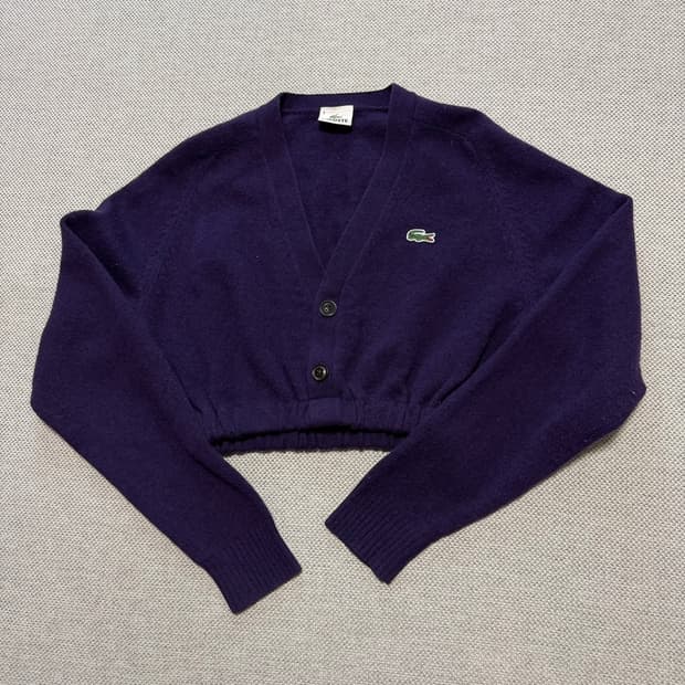 라코스테 크롭 커스텀 니트 가디건