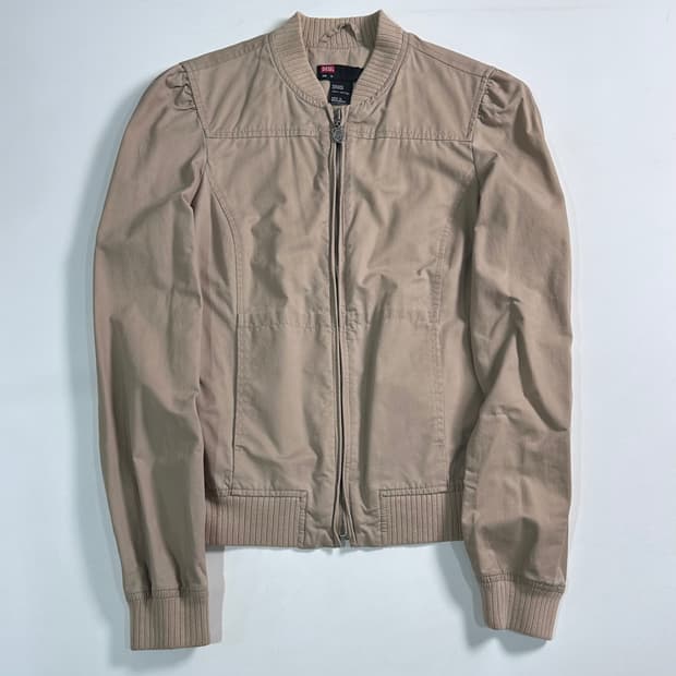 디젤 베이지 셔링 코튼 자켓  