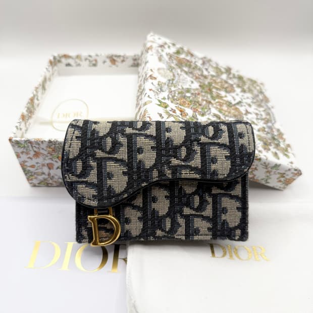 [정품] 디올 오블리크 카드지갑 + 전용 체인