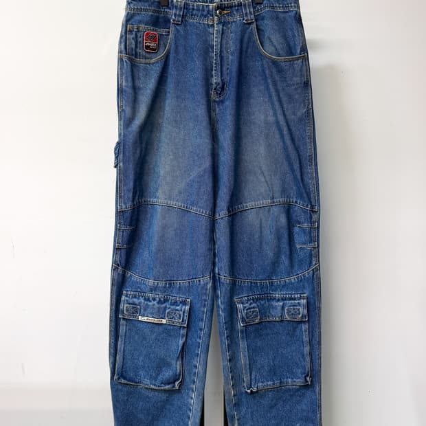 아비렉스 니 포켓 데님 카펜터 팬츠