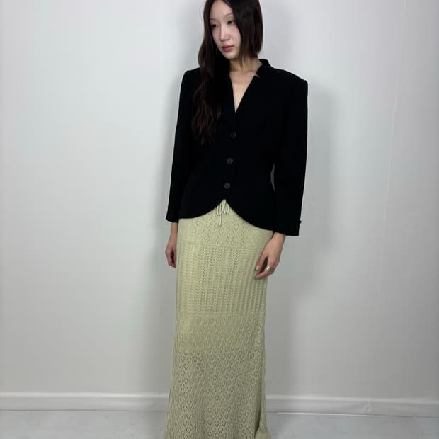 COLLARLESS PANEL JACKET