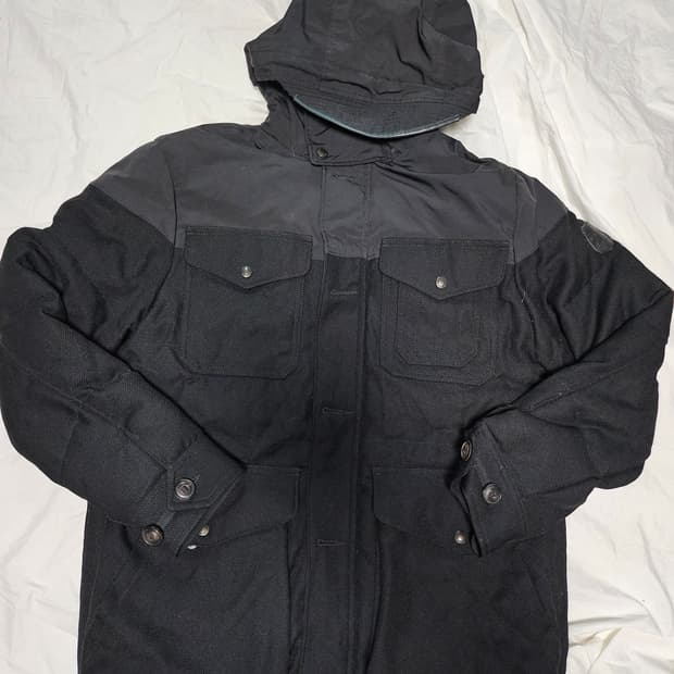 폴로랄프로렌 블랙 레더패치 헌팅 헤비다운 패딩 자켓 M