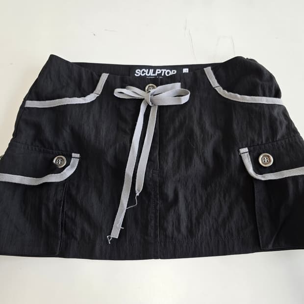 스컬프터 로우라이즈 미니 스커트 블랙 XS