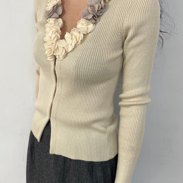 Vintage 골지니트 가디건