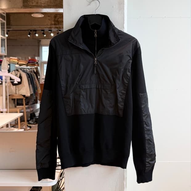프라다 스포츠 2010aw 블랙 하프 레이어드 집업 자켓