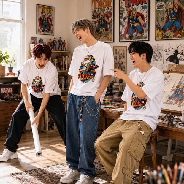 BAPE 베이프 마블코믹스 토르 에이프 헤드 티셔츠