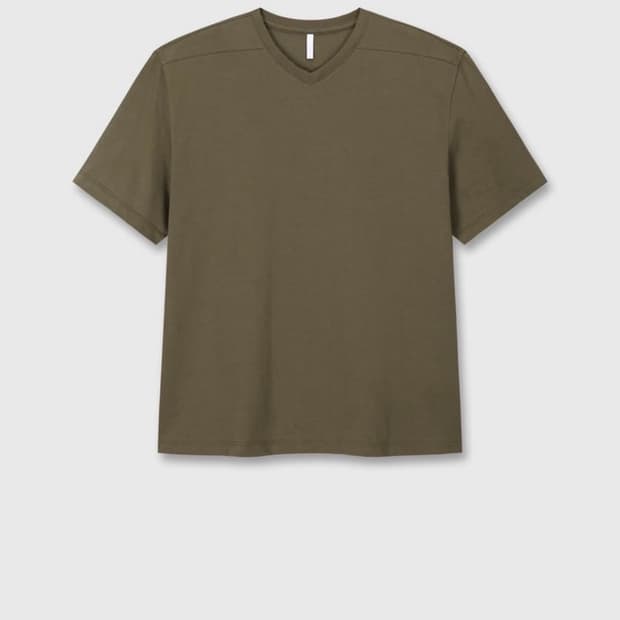 Mono v neck t-shirts(Sepia) m