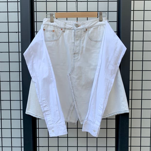 mm6 연청 데님 스커트