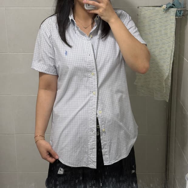 폴로 랄프로렌 하늘 포니🩵 체크 반팔셔츠
