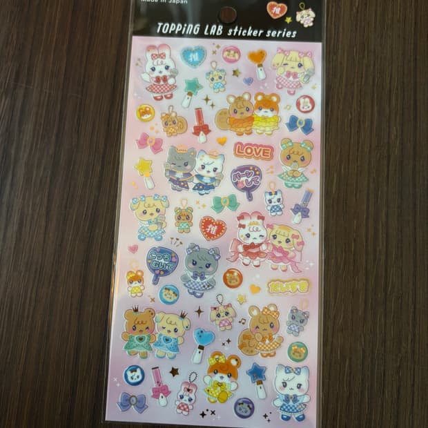 일본 토핑랩스티커(핑크