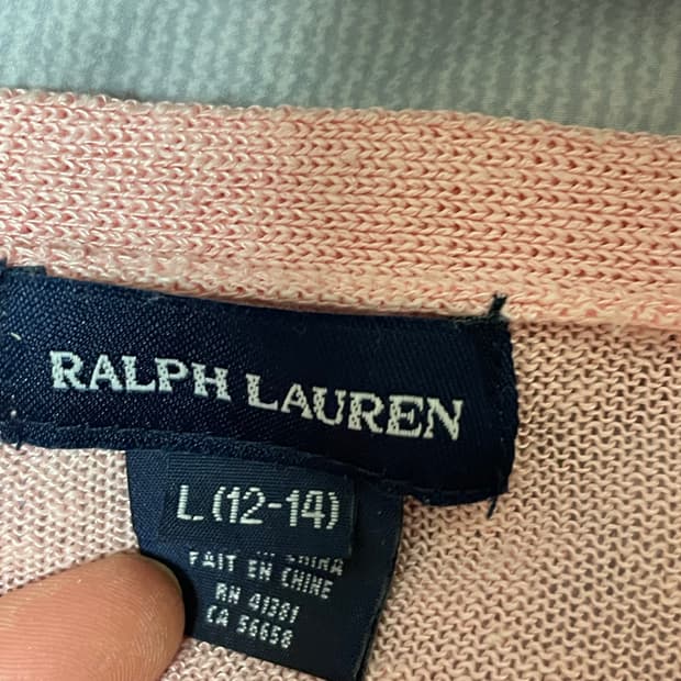 폴로 랄프로렌 딸기우유 가디건