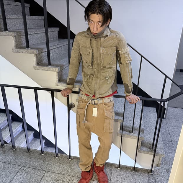 knit trim cargo jacket