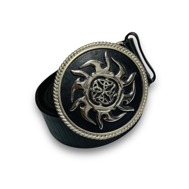 락시크 VAMPIRM 트라이벌 빅 버클 가죽 벨트