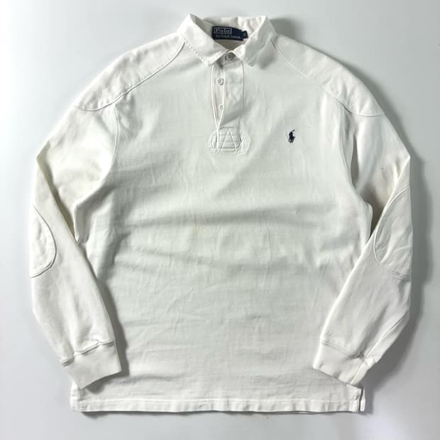 Polo  폴로랄프로렌 자수 코튼 화이트 럭비 티셔츠 
