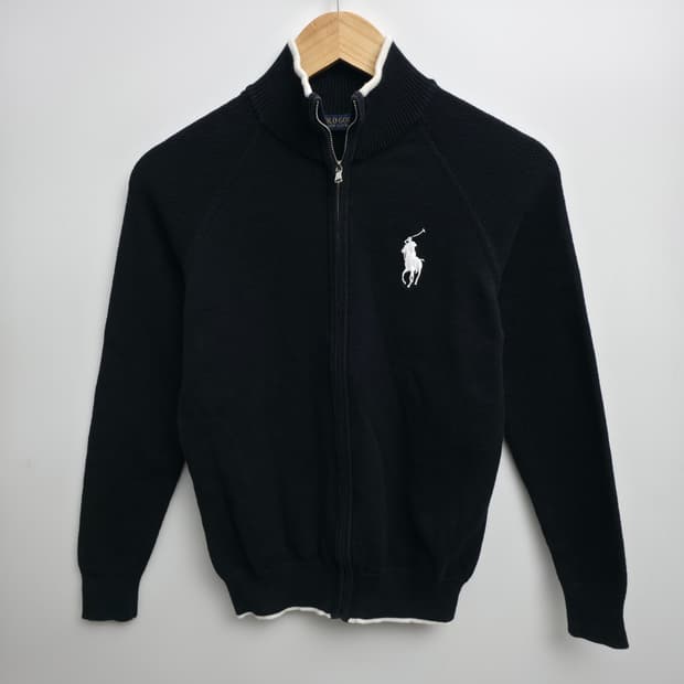 [S] 폴로 랄프로렌 골프 블랙 니트 집업 가디건