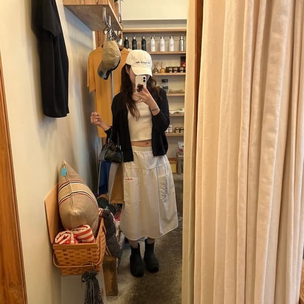 [새상품] 러브바이무드 에이프런 스커트