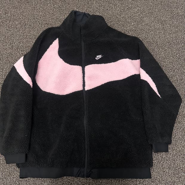 NIKE 나이키 스우시 뽀글이 양면 후리스 자켓 L