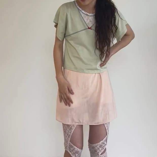 샵페어리 스티치 포인트 탑 민트