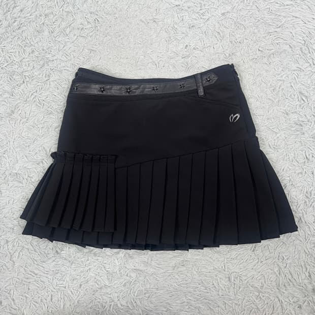 마스터바니에디션 레더 스타 더블 플리츠 큐롯스커트 0호